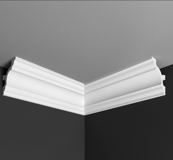 Угол внутренний к плинтусу Де-Багет П 22 50/50 белый полистирол