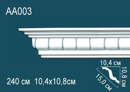 Заказать Потолочный плинтус полиуретановый с орнаментом Перфект AA003 108х150х104 мм 240 см белый 