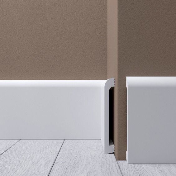 Напольный плинтус 120х16 мм Де-Багет XPS POLYMER Н 7 белый полистирол 200 см