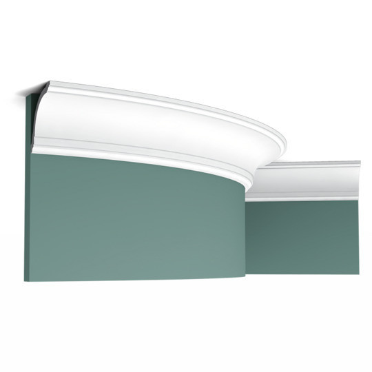 Заказать Гибкий потолочный плинтус 80 мм Orac Decor Duropolymer CX199F белый дюрополимер 200x8x8 см 