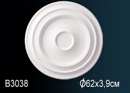 Декоративная потолочная розетка Перфект B3038 620 мм белая из полиуретана