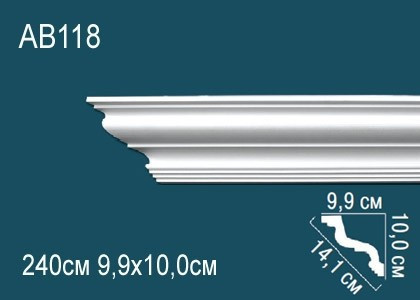 Заказать Потолочный плинтус полиуретановый Перфект AB118 100х141х99 мм 240 см белый 