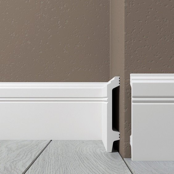 Напольный плинтус 120х20 мм Де-Багет XPS POLYMER Н 120 белый полистирол 200 см