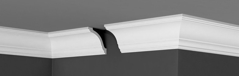 Заказать Потолочный плинтус 80х80 мм Де-Багет XPS П 09 80/80 белый полистирол 200 см 