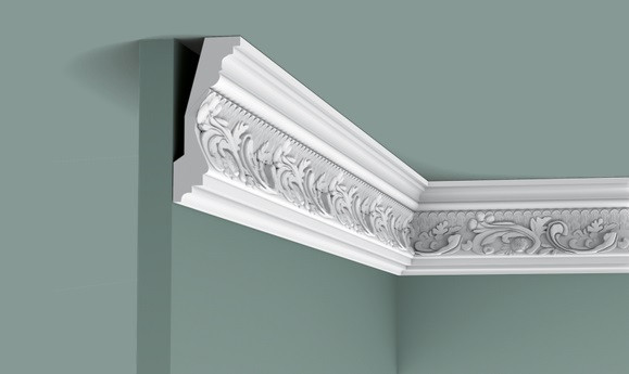 Потолочный плинтус 116х48 мм Orac Decor Purotouch C201 белый 2 м