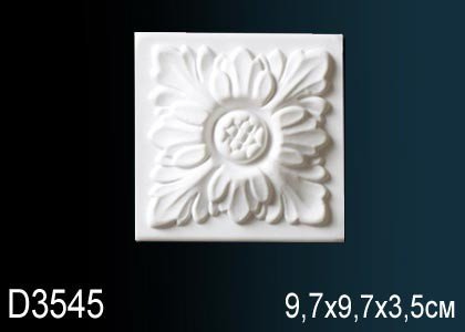 Декоративное обрамление дверей Перфект D3545 97х97 мм белое из полиуретана