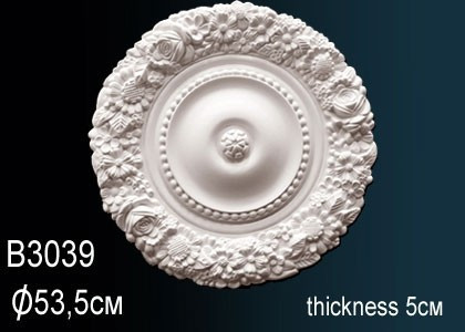 Заказать Декоративная потолочная розетка Перфект B3039 538 мм белая из полиуретана 
