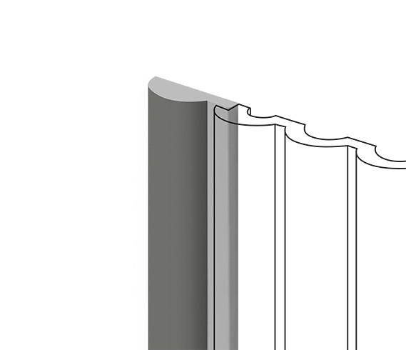Финишный молдинг для стеновых панелей HiWood LF140A GR17 декорированный фитополимер 12х36х2700 мм