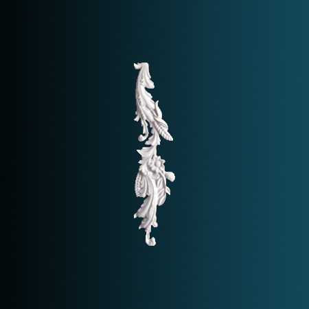 Декоративный орнамент Перфект G2329R 680х155х30 мм белый из полиуретана