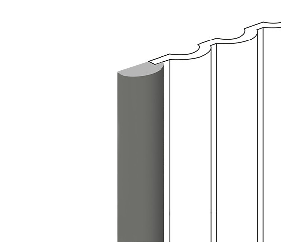 Финишный молдинг для стеновых панелей HiWood LF140B GR17 декорированный фитополимер 12х26х2700 мм