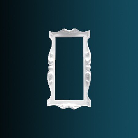 Декоративное обрамление зеркала Перфект K1005 850х450х55 мм белое из полиуретана