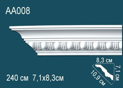 Заказать Потолочный плинтус полиуретановый с орнаментом Перфект AA008 71х109х83 мм 240 см белый 