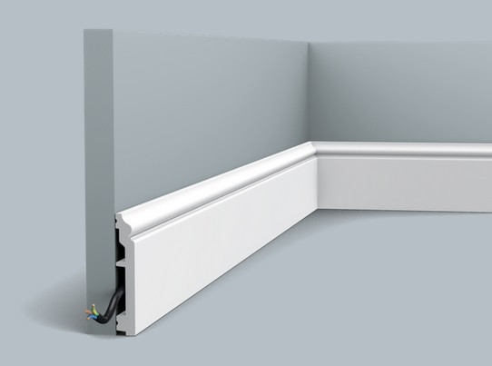 Заказать Напольный плинтус 100х16 мм с кабель-каналом гибкий Orac Decor Duropolymer Flex SX173F белый 2 м 