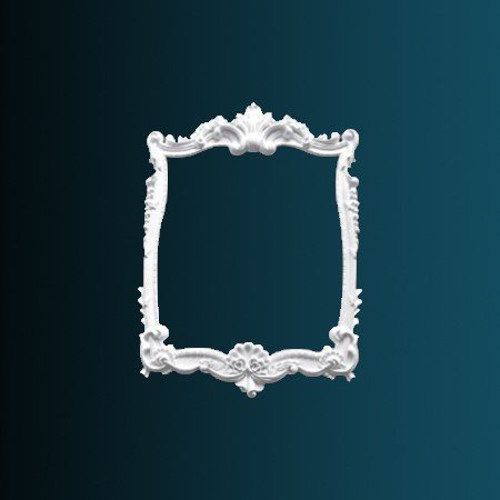 Декоративное обрамление зеркала Перфект K1013 1100х800х50 мм белое из полиуретана