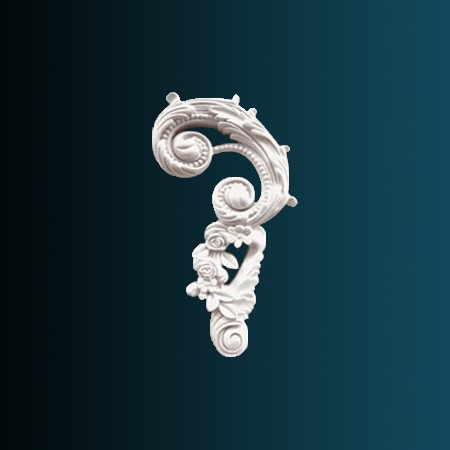 Декоративный орнамент Перфект G2331L 284х130х29 мм белый из полиуретана