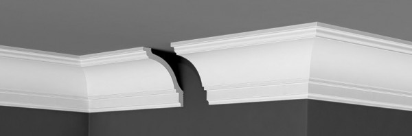 Потолочный плинтус 100х100 мм Де-Багет XPS П 08 100/100 К белый полистирол 200 см