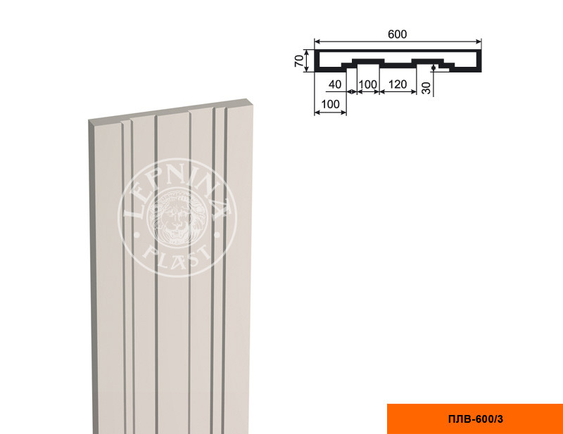 Заказать Пилястра составная (тело) LepninaPlast ПЛВ-600/3 2500 2500х70х600 мм из полистирола с покрытием белая 