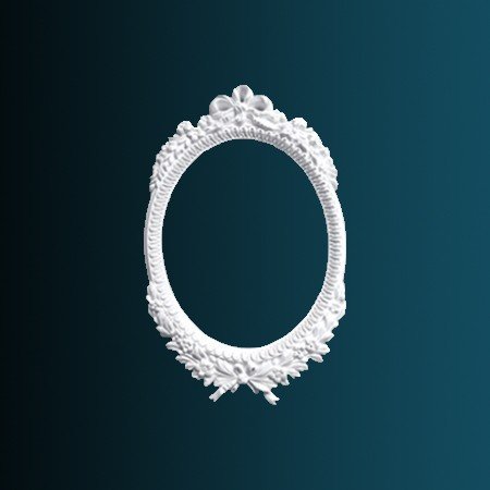 Декоративное обрамление зеркала Перфект K4051 820х500х48 мм белое из полиуретана