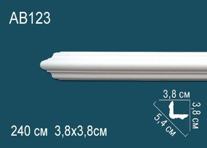 Заказать Потолочный плинтус полиуретановый Перфект AB123 38х54х38 мм 240 см белый 