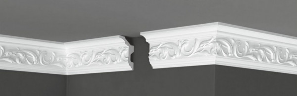 Потолочный плинтус 83х56 мм Де-Багет Декор ДП 40/100 белый полистирол 200 см