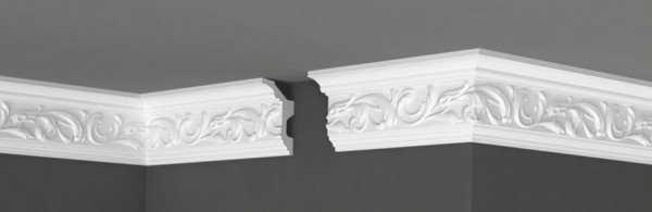 Потолочный плинтус 83х56 мм Де-Багет Декор ДП 40/100 белый полистирол 200 см