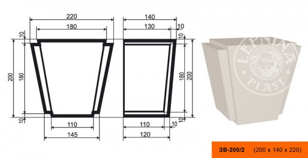 Замок фасадный LepninaPlast ЗВ-200/2 200х140х220 мм из полистирола с покрытием белый