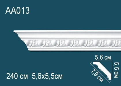 Заказать Потолочный плинтус полиуретановый с орнаментом Перфект AA013 55х79х56 мм 240 см белый 