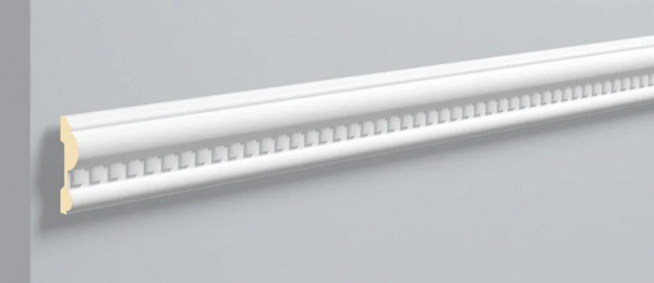 Декоративный молдинг NMC Allegro EL6 80х20 мм 200 см белого цвета для потолка и стен