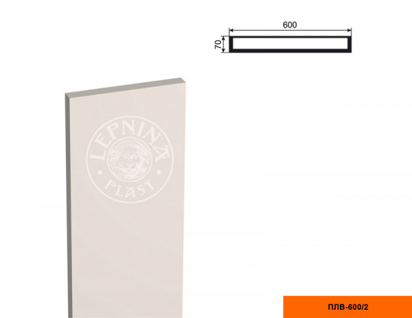 Пилястра составная (тело) LepninaPlast ПЛВ-600/2 2000х70х600 мм из полистирола с покрытием белая