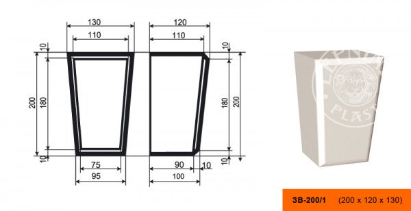 Замок фасадный LepninaPlast ЗВ-200/1 200х120х130 мм из полистирола с покрытием белый
