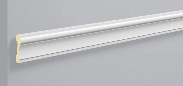 Декоративный молдинг NMC Allegro EL7 75х20 мм 200 см белого цвета для потолка и стен