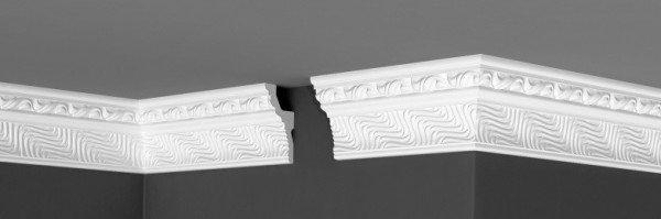 Потолочный плинтус 89х46 мм Де-Багет Декор ДП 17/100 белый полистирол 200 см