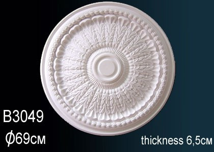 Декоративная потолочная розетка Перфект B3049 682 мм белая из полиуретана