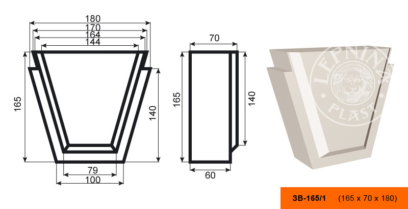 Заказать Замок фасадный LepninaPlast ЗВ-165/1 165х70х180 мм из полистирола с покрытием белый 