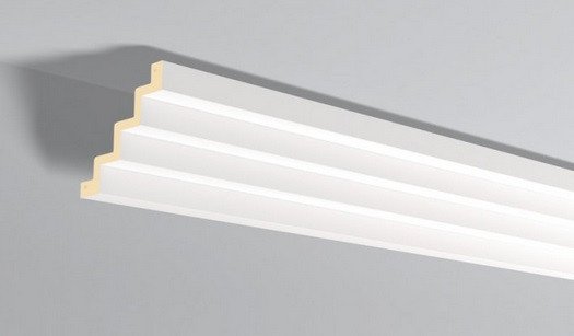 Декоративный потолочный плинтус NMC Arstyl Z51 150х150 200 см белого цвета