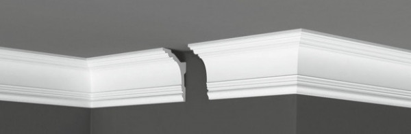 Потолочный плинтус 91х62 мм Де-Багет Декор ДП 43/110 белый полистирол 200 см