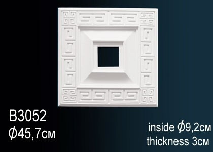 Декоративная потолочная розетка Перфект B3052 451 мм белая из полиуретана