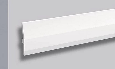 Декоративный молдинг NMC Floorstyl Essenza W1 55х12 мм 200 см белого цвета для потолка и стен
