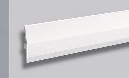 Декоративный молдинг NMC Floorstyl Essenza W1 55х12 мм 200 см белого цвета для потолка и стен