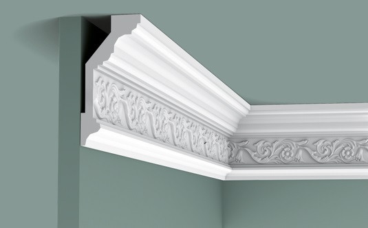 Потолочный плинтус 144х65 мм Orac Decor Purotouch C303 белый 2 м