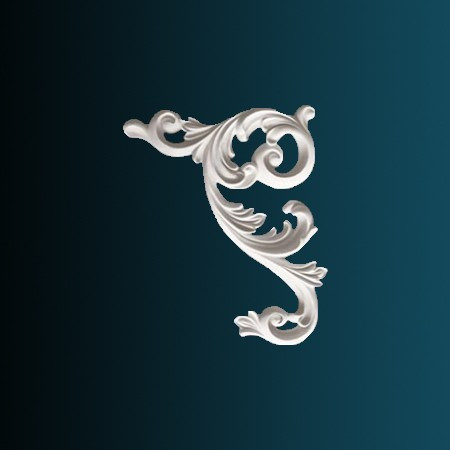 Декоративный орнамент Перфект G2337L 500х400х35 мм белый из полиуретана