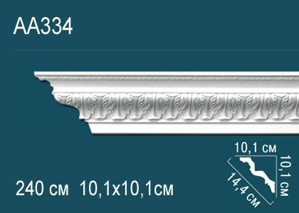 Заказать Потолочный плинтус полиуретановый с орнаментом Перфект AA334 101х144х101 мм 240 см белый 