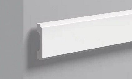 Декоративный молдинг NMC Floorstyl Essenza WD1 65х15 мм 200 см белого цвета для потолка и стен