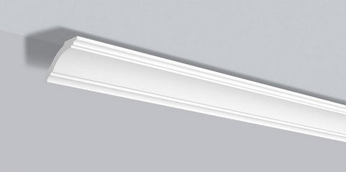 Декоративный потолочный плинтус NMC LX-73 200 см белого цвета 75х50 мм