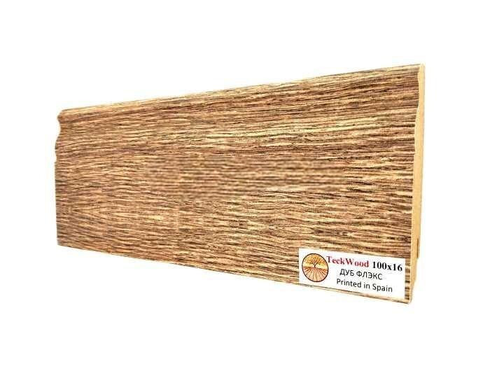 Заказать Напольный плинтус 100х16 мм Teckwood Дуб Флэкс МДФ 2.15 м 