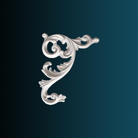 Декоративный орнамент Перфект G2337R 500х400х35 мм белый из полиуретана