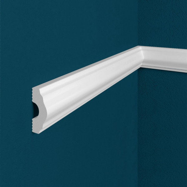 Декоративый молдинг Перфект Плюс P23 37х99 мм 200 см белый из ударопрочного полимера