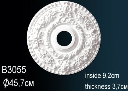 Заказать Декоративная потолочная розетка Перфект B3055 455 мм белая из полиуретана 