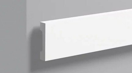 Декоративный молдинг NMC Floorstyl Essenza WD2 70х15 мм 200 см белого цвета для потолка и стен