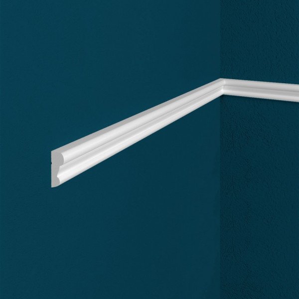 Декоративый молдинг Перфект Плюс P25 19х16 мм 200 см белый из ударопрочного полимера